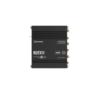 Pramoninis LTE modemas Teltonika RUTX11 20B200 su eSIM (LTE Cat 6, WiFi 5) Pramoninis LTE modemas Teltonika RUTX11 20B200 su eSIM (LTE Cat 6, WiFi 5)