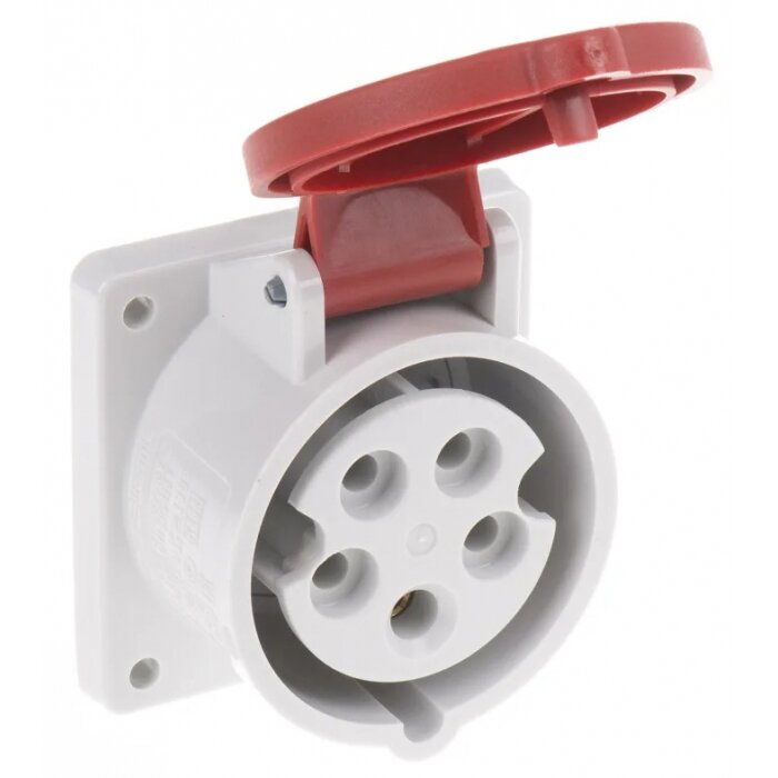 Industrial flush electric socket Pawbol B.1054 (63A, 5P, 400V, IP67)