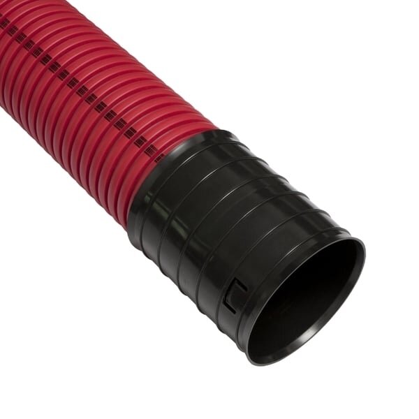 Red corrugated conduit D75 / d61 with wire Pipelife (halogen-free, 750N/5cm, 6m)