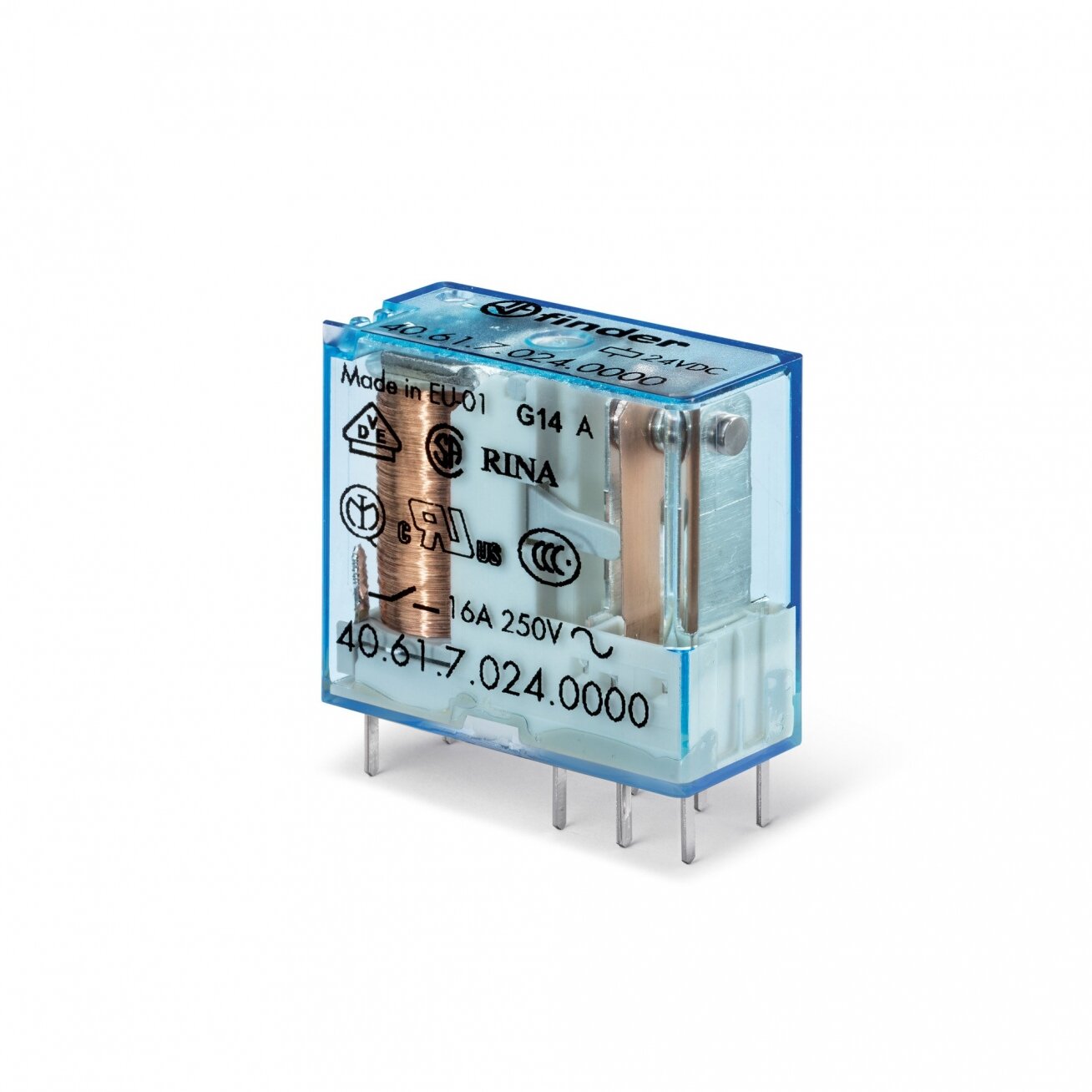 Relė 1 grupės 40 serijos Finder 406190120000 (12VDC, 16A/250VAC) Relė 1 grupės 40 serijos Finder 406190120000 (12VDC, 16A/250VAC)