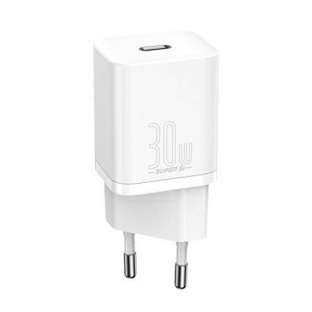 Wall Charger BASEUS CCSUP-J02 (Super Si, 30W, USB-C, QC3.0, PD, white)