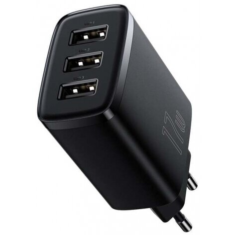 Wall Charger BASEUS CCXJ020101 (17W, 3xUSB, 3.4A, black)