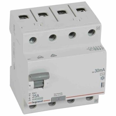 Srovės nuotekio relė RCD RX Legrand 402062 (AC, 25A, 4P, 30mA, 400V) Srovės nuotekio relė RCD RX Legrand 402062 (AC, 25A, 4P, 30mA, 400V)