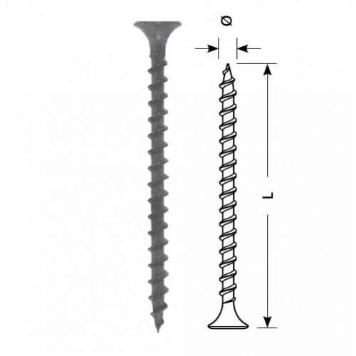 Sraigtas STARFIX gipsas-medis 3.5x45/F (juodas, 150vnt)
