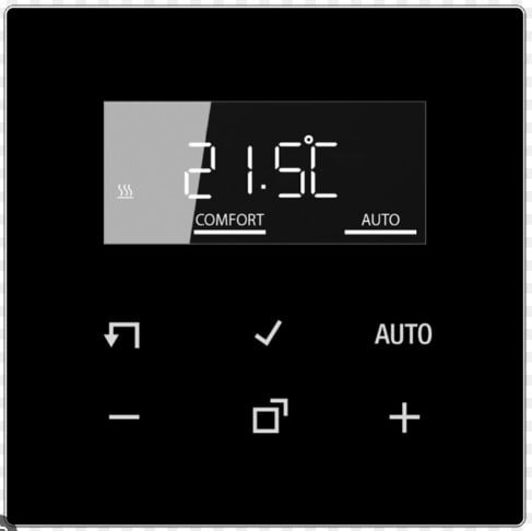 Termostatas su LCD ekranu JUNG TRDLS1790SW (Juodas,vidaus, programuojamas) Termostatas su LCD ekranu JUNG TRDLS1790SW (Juodas,vidaus, programuojamas)