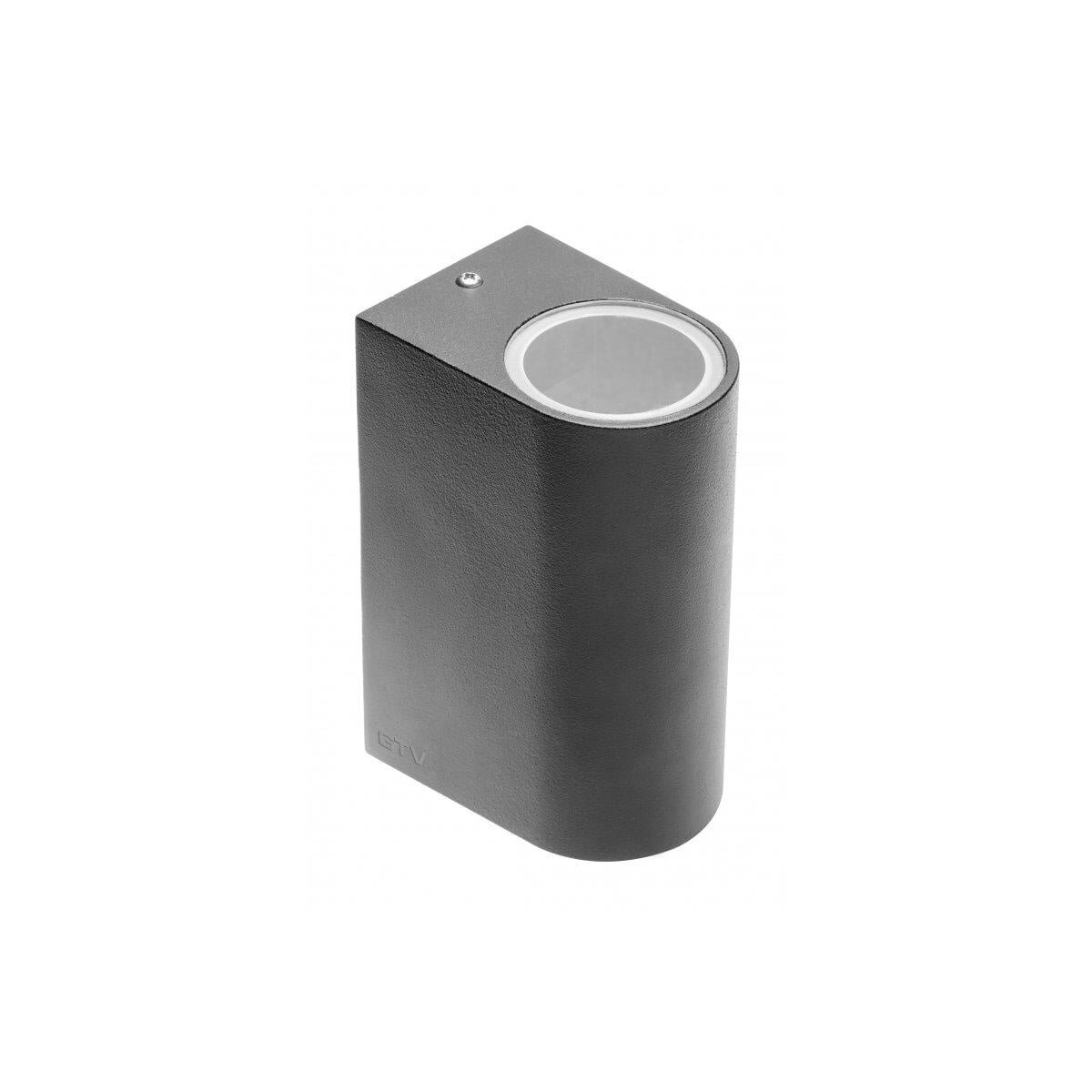 TIAGO facade lamp, bi-directional, rounded, GTV LD-TIAGOGU10D-20 (black, 2x35W)