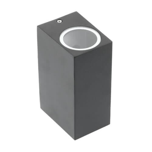 TIAGO Facade two-way light GTV LD-TIAGOGU10D-20KW (black, 2x35W, IP54)