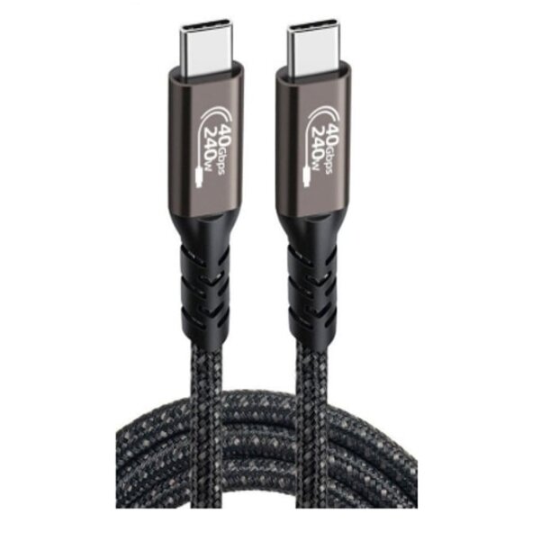 USB-C–USB-C kabelis Wirellee (1 m, 240 W, 40 Gbps, juodas) USB-C–USB-C kabelis Wirellee (1 m, 240 W, 40 Gbps, juodas)