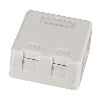 Virštinkinė montavimo dėžutė CMB-02 (2xRJ45, keystone, balta)