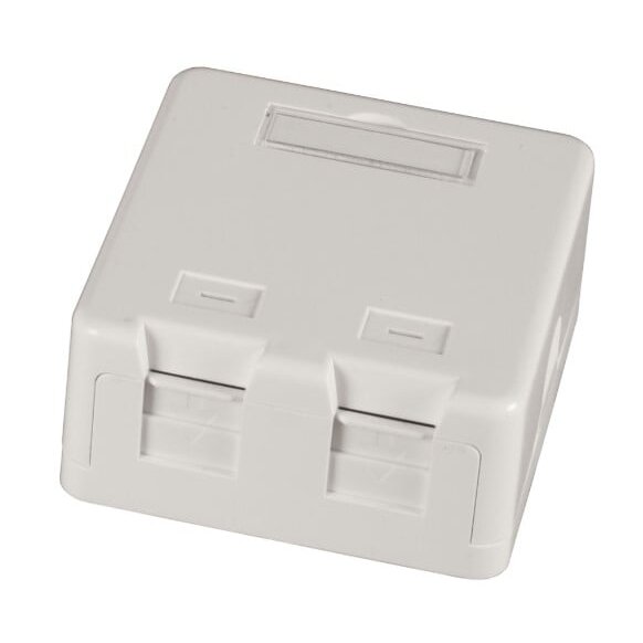 Overhead two-seat mounting box EFB ET-25168 (2 x RJ45, white)