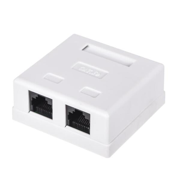 Surface mounting outlet RJ45 (2 ports, UTP CAT6)
