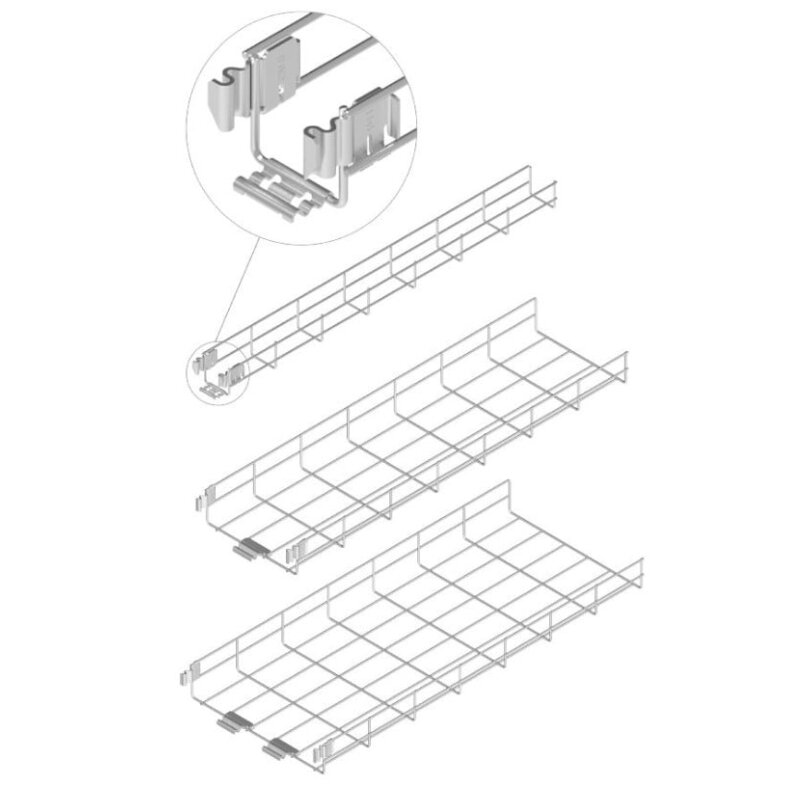 Wired cable tray with KLIK system BAKS KDSZ60H60/3