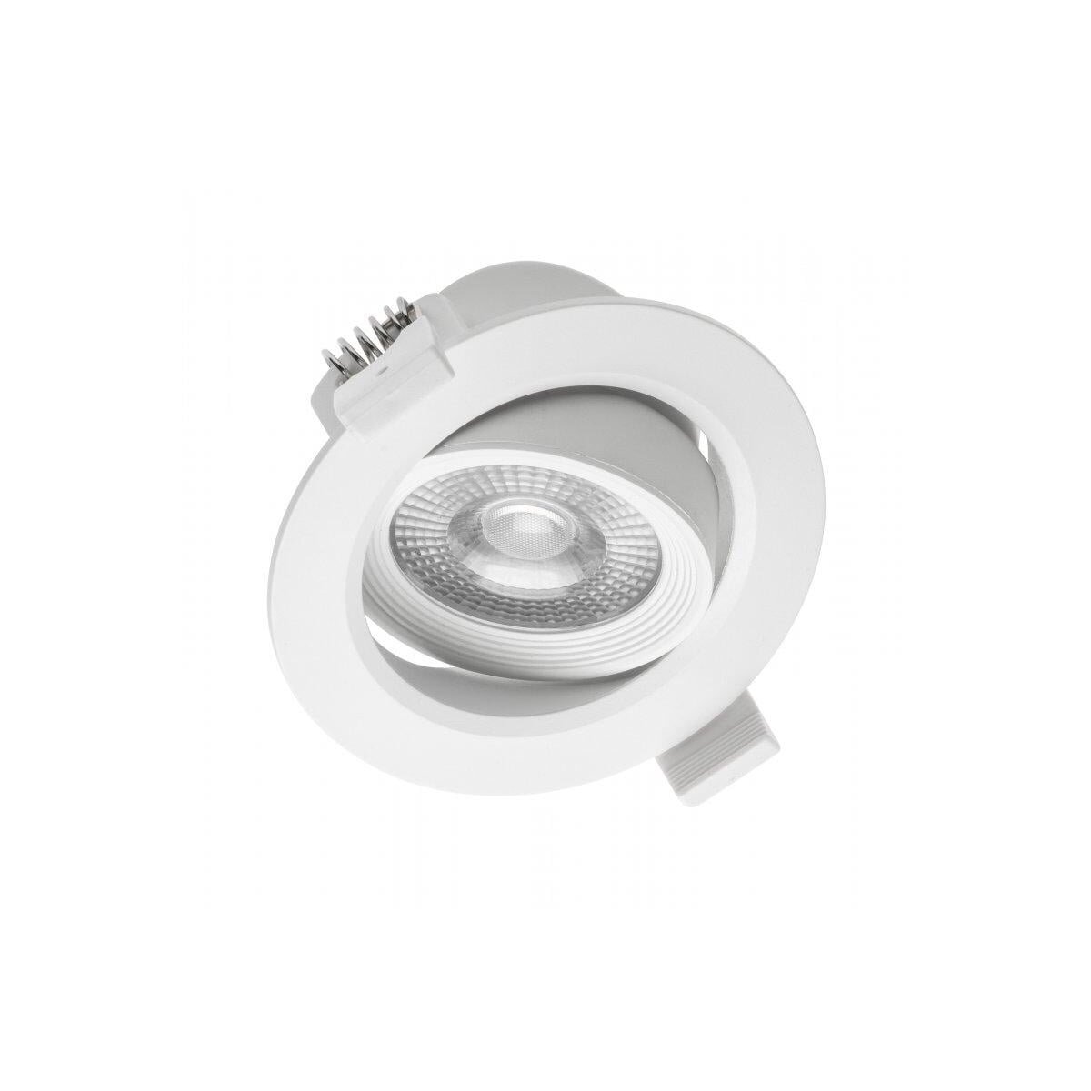 VOLARE recessed ceiling light, round, white, adjustable angle, GTV LD-VLROK0538-NB (white, 5W, 400lm, IP20)