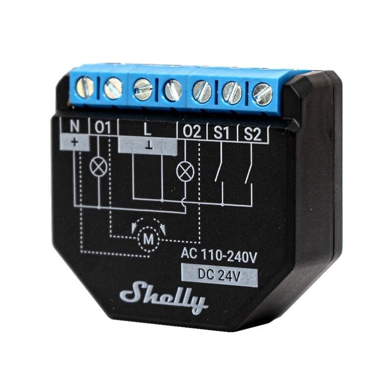 Wi-Fi relay with power measurement function Shelly Plus 2PM (2 channels, 16A, 110-240 VAC, 10A 24 VDC)